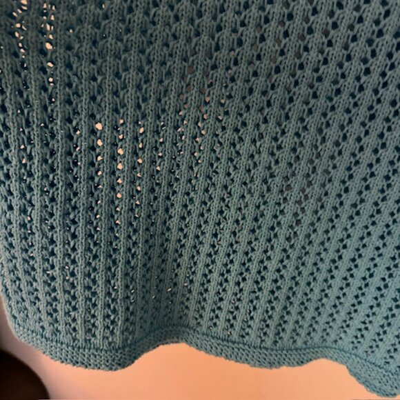 J. Jill Open Knit Blue 3/4 Sleeve Sweater Size Small - Picture 4 of 5